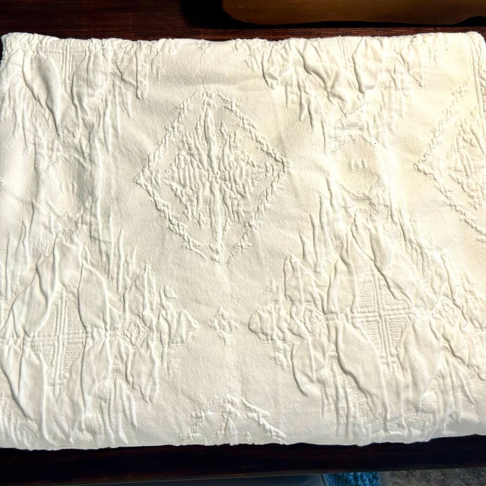 Ralph Lauren Blue Label Twin Bedspread White 100% Cotton Perfect Condition! - Picture 2 of 5